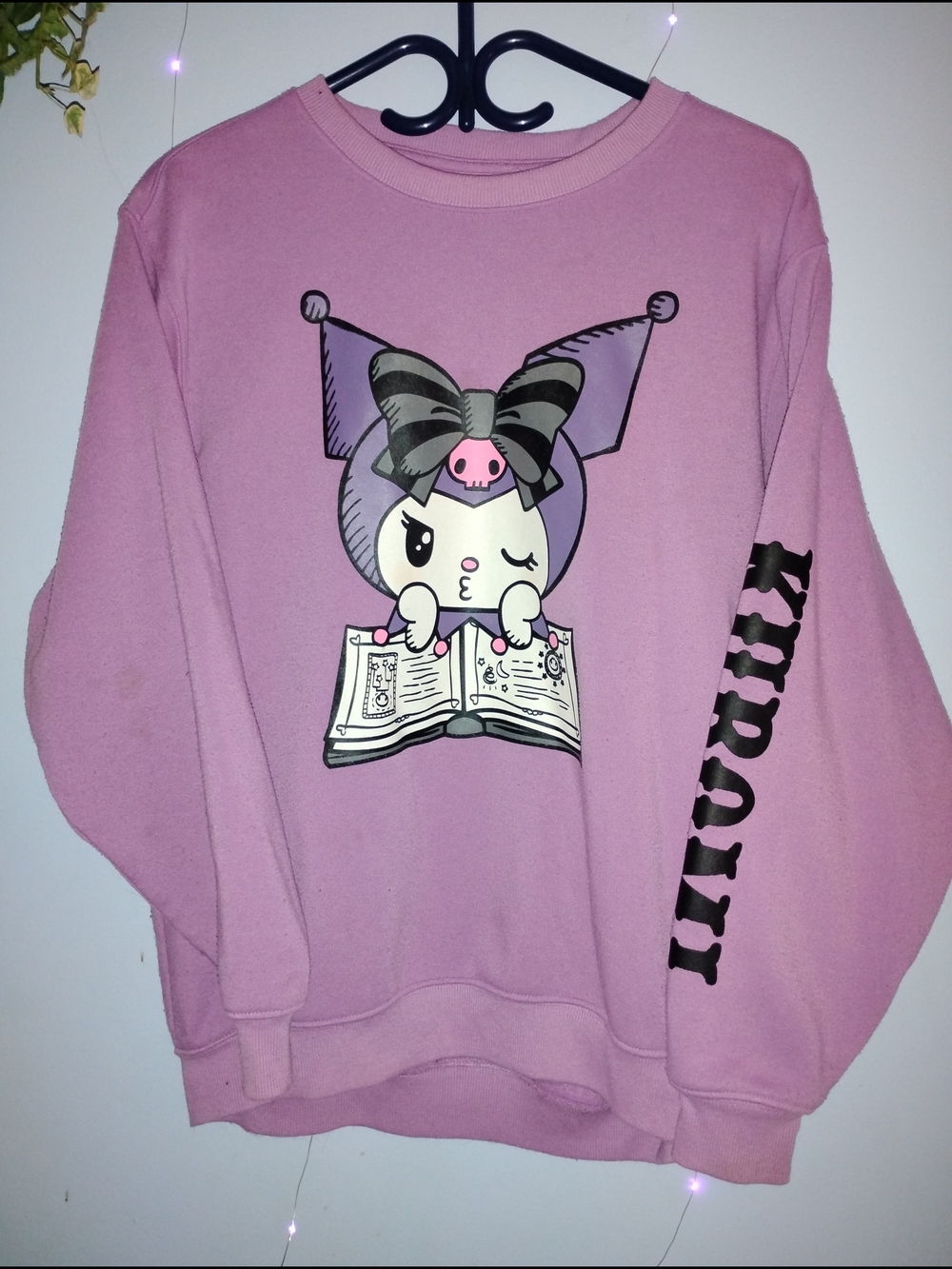 Sanrio Kuromi Pullover in Lavender Purple with Black Graphic